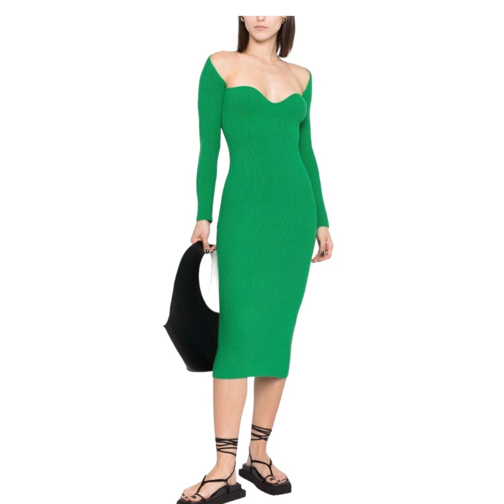 ARCH4 Coco Ribbed Cashmere Midi Dress - Picture 1 of 7